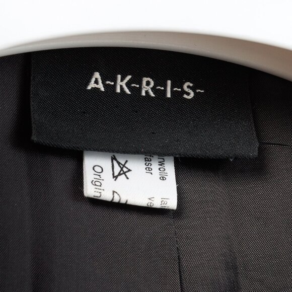 Akris Black Pinstripe-Wool Rhinestone-Embellished Blazer - Picture 9 of 11